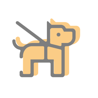 Illustration d'un chien en laisse pour le service comportementale à la clinique vétérinaire du stade
